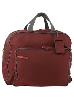 PRADA Sports Boston Bag Nylon Bordeaux Silver